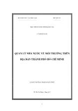 Luận văn Quản lý nhà nước về môi trường trên địa bàn thành phố Hồ Chí Minh