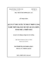 Luận văn Quản lý nhà nước về phát triển làng nghề trên địa bàn huyện Quảng Điền, tỉnh Thừa Thiên Huế