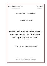 Luận văn Quản lý nhà nước về phòng, chống buôn lậu và gian lận thương mại trên địa bàn tỉnh Kiên Giang