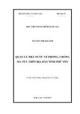 Luận văn Quản lý nhà nước về phòng, chống ma túy trên địa bàn tỉnh Phú Yên