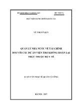 Luận văn Quản lý nhà nước về tài chính đối với các dự án viện trợ không hoàn lại trực thuộc bộ y tế