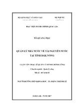 Luận văn Quản lý nhà nước về tài nguyên nước tại tỉnh Đắk Nông