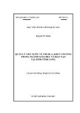 Luận văn Quản lý nhà nước về thi đua, khen thưởng trong ngành giáo dục và đào tạo tại tỉnh Vĩnh Long