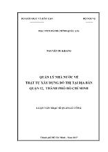 Luận văn Quản lý nhà nước về trật tự xây dựng đô thị tại địa bàn Quận 12, thành phố Hồ Chí Minh - Nguyễn Di Khang