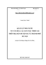 Luận văn Quản lý nhà nước về văn hóa các dân tộc thiểu số trên địa bàn huyện Ba Vì, thành phố Hà Nội