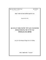 Luận văn Quản lý nhà nước về vận tải hành khách bằng xe ô tô tại tỉnh Quảng Bình