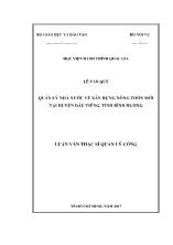 Luận văn Quản lý nhà nước về xây dựng nông thôn mới tại huyện Dầu Tiếng, tỉnh Bình Dương