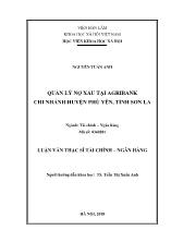 Luận văn Quản lý nợ xấu tại Agribank chi nhánh huyện Phù Yên, tỉnh Sơn La