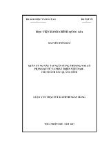 Luận văn Quản lý nợ xấu tại Ngân hàng Thương mại Cổ phần đầu tư và phát triển Việt Nam - Chi nhánh Bắc Quảng Bình