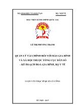 Luận văn Quản lý tài chính đối với báo gia đình và xã hội thuộc tổng cục dân số - kế hoạch hoá gia đình, bộ y tế