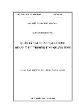 Luận văn Quản lý tài chính tại chi cục quản lý thị trường tỉnh Quảng Bình