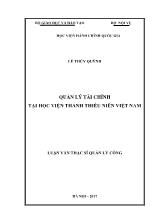 Luận văn Quản lý tài chính tại Học viện thanh thiếu niên Việt Nam