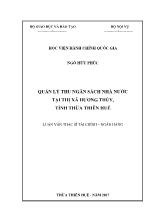 Luận văn Quản lý thu ngân sách nhà nước tại thị xã Hương Thủy, tỉnh Thừa Thiên Huế
