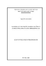 Luận văn Tạo động lực cho nguời lao động tại Công ty Cổ phần Tổng công ty công trình đường sắt