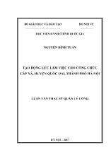 Luận văn Tạo động lực làm việc cho công chức cấp xã, huyện Quốc Oai, thành phố Hà Nội