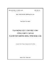 Luận văn Tạo động lực làm việc cho công chức cấp xã tại huyện Krông Buk, tỉnh Đắk Lắk