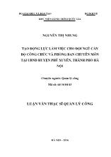 Luận văn Tạo động lực làm việc cho đội ngũ cán bộ công chức và phòng ban chuyên môn tại UBND huyện Phú Xuyên, thành phố Hà Nội