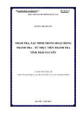 Luận văn Thẩm tra, xác minh trong hoạt động thanh tra – Từ thực tiễn thanh tra tỉnh Thái Nguyên