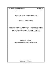 Luận văn Thanh tra cấp huyện – Từ thực tiễn huyện Buôn Đôn, tỉnh Đăk Lăk