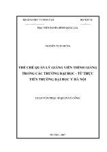 Luận văn Thể chế quản lý giảng viên thỉnh giảng trong các trường đại học - Từ thực tiễn trường Đại học y Hà Nội