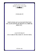 Luận văn Thiết kế bộ lọc kalman để tính toán ước lượng đường di chuyển của thiết bị khảo sát