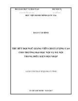 Luận văn Thu hút đội ngũ giảng viên chất lượng cao cho trường Đại học Nội vụ Hà Nội trong điều kiện hội nhập