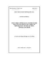Luận văn Thực hiện chính sách an sinh xã hội đối với người dân tộc thiểu số trên địa bàn huyện Lệ Thủy, tỉnh Quảng Bình