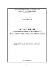 Luận văn Thực hiện chính sách đào tạo, bồi dưỡng cán bộ, công chức từ thực tiễn huyện Thống Nhất, tỉnh Đồng Nai