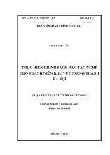 Luận văn Thực hiện chính sách đào tạo nghề cho thanh niên khu vực ngoại thành Hà Nội