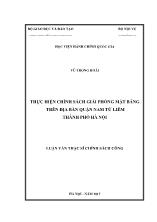 Luận văn Thực hiện chính sách giải phóng mặt bằng trên địa bàn quận Nam Từ Liêm thành phố Hà Nội