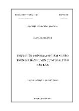 Luận văn Thực hiện chính sách giảm nghèo trên địa bàn huyện Cư M’gar, tỉnh Đắk Lắk