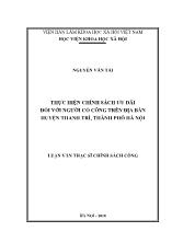 Luận văn Thực hiện chính sách ưu đãi đối với người có công trên địa bàn huyện Thanh Trì, thành phố Hà Nội