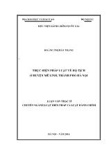 Luận văn Thực hiện pháp luật về hộ tịch ở huyện Mê Linh, thành phố Hà Nội