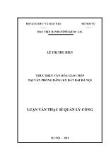 Luận văn Thực hiện văn hóa giao tiếp tại văn phòng đăng ký đất đai Hà Nội