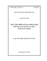 Luận văn Thực thi chính sách an sinh xã hội trên địa bàn huyện Lệ Thủy, tỉnh Quảng Bình