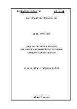 Luận văn Thực thi chính sách tín dụng đối với học sinh, sinh viên tại Ngân hàng Chính sách Xã hội Việt Nam