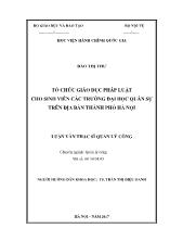 Luận văn Tổ chức giáo dục pháp luật cho sinh viên các trường đại học quân sự trên địa bàn thành phố Hà Nội