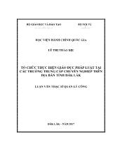 Luận văn Tổ chức thực hiện giáo dục pháp luật tại các trường trung cấp chuyên nghiệp trên địa bàn tỉnh Đắk Lắk