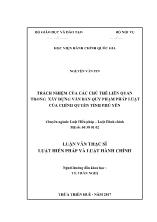 Luận văn Trách nhiệm của các chủ thể liên quan trong xây dựng văn bản quy phạm pháp luật của chính quyền tỉnh Phú Yên