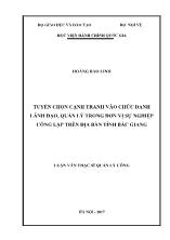 Luận văn Tuyển chọn cạnh tranh vào chức danh lãnh đạo, quản lý trong đơn vị sự nghiệp công lập trên địa bàn tỉnh Bắc Giang