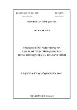 Luận văn Ứng dụng công nghệ thông tin tại các sở thuộc tỉnh Quảng Nam trong điều kiện hiện đại hóa hành chính