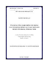 Luận văn Ứng dụng công nghệ thông tin trong cải cách hành chính tại Ủy ban nhân dân huyện Yên Phong, tỉnh Bắc Ninh