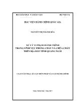 Luận văn Xử lý vi phạm hành chính trong lĩnh vực phòng cháy và chữa cháy trên địa bàn tỉnh Quảng Ngãi