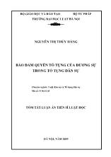 Tóm tắt Luận án Bảo đảm quyền tố tụng của đương sự trong tố tụng dân sự