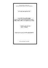 Tóm tắt Luận án Các yếu tố quyết định chất lượng hoạt động kiểm toán – Theo nhận thức của kiểm toán viên