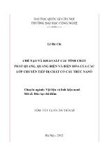 Tóm tắt Luận án Chế tạo và khảo sát các tính chất phát quang, quang điện và điện hóa của các lớp chuyển tiếp dị chất có cấu trúc nanô