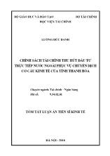 Tóm tắt Luận án Chính sách tài chính thu hút đầu tư trực tiếp nước ngoài phục vụ chuyển dịch cơ cấu kinh tế của tỉnh Thanh Hóa