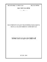 Tóm tắt Luận án Hoàn thiện kế toán quản trị chi phí hoạt động dịch vụ trong các doanh nghiệp bưu chính Việt Nam