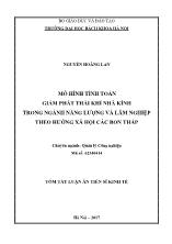 Tóm tắt Luận án Mô hình tính toán giảm phát thải khí nhà kính trong ngành năng lượng và lâm nghiệp theo hướng xã hội các bon thấp