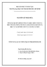 Tóm tắt Luận án Mối quan hệ giữa hình tượng cửa hiệu, nhân cách cửa hiệu với lòng trung thành của khách hàng đối với cửa hiệu và vai trò điều tiết của văn hóa cá nhân